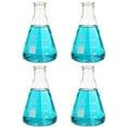 thumbnail image 1 of Glass Erlenmeyer Flask Set - Graduated Borosilicate Glassware - Volumetric Narrow Neck Scientific Chemistry Labware & Equipment - Home & School Science Experiments (1000mL, 4-Pack), 1 of 6