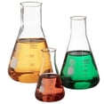 thumbnail image 1 of Glass Erlenmeyer Flask Set - Graduated Borosilicate Glassware - Volumetric Narrow Neck Scientific Chemistry Labware & Equipment - Home & School Science Experiments (1000mL, 4-Pack), 1 of 6