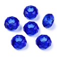 thumbnail image 1 of Glass European Beads Large Hole Beads No Metal Core Rondelle Blue 14x8mm Hole: 5mm, 1 of 3
