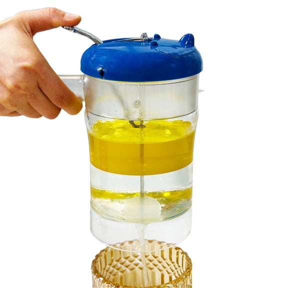 Glass Fat Separator, 4-Cup GravSeparator with 304 Stainless Steel Strainer, Heat-resistant Glass Grease Separator with Bottom Release