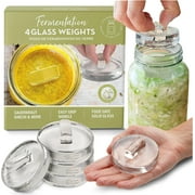 Glass Fermenting Weights for Vegetable Pickles - Set of 4