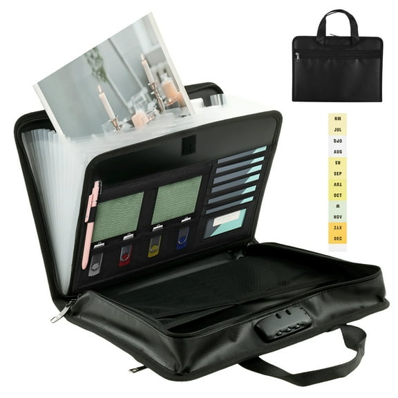 Glass Fiber Fireproof Document Bag Security Protection Fireproof File Packet with Combination Lock Ample Storage Space for Contract