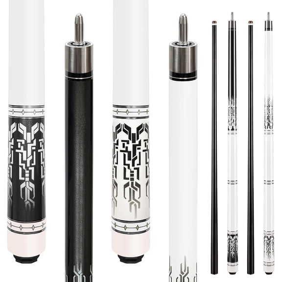 Glass Fiber Pool Cue 58" Professional Pool Stick 13mm 4-Layer Tip Low Deflection Cue Stick, 3 * 8/8Joint Pin, Ultra-Smooth, Billiard Cue Sticks Set of 2 (18 and 20oz)