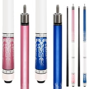 Glass Fiber Pool Cue 58" Professional Pool Stick 12.7mm 4-Layer Tip Low Deflection Cue Stick, 3 * 8/8Joint Pin, Ultra-Smooth, Billiard Cue Sticks Set of 2 19/21oz
