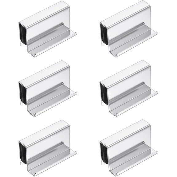 Glass Finger Edge Pull, Steel Window Display Door Clips, Concealed Cabinet Door Handle for Drawers, Wardrobes, Display Glass Case, Furniture, Chrome Plating