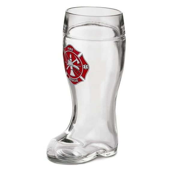 Glass Firefighter 1-liter Boot Drinking Vessel