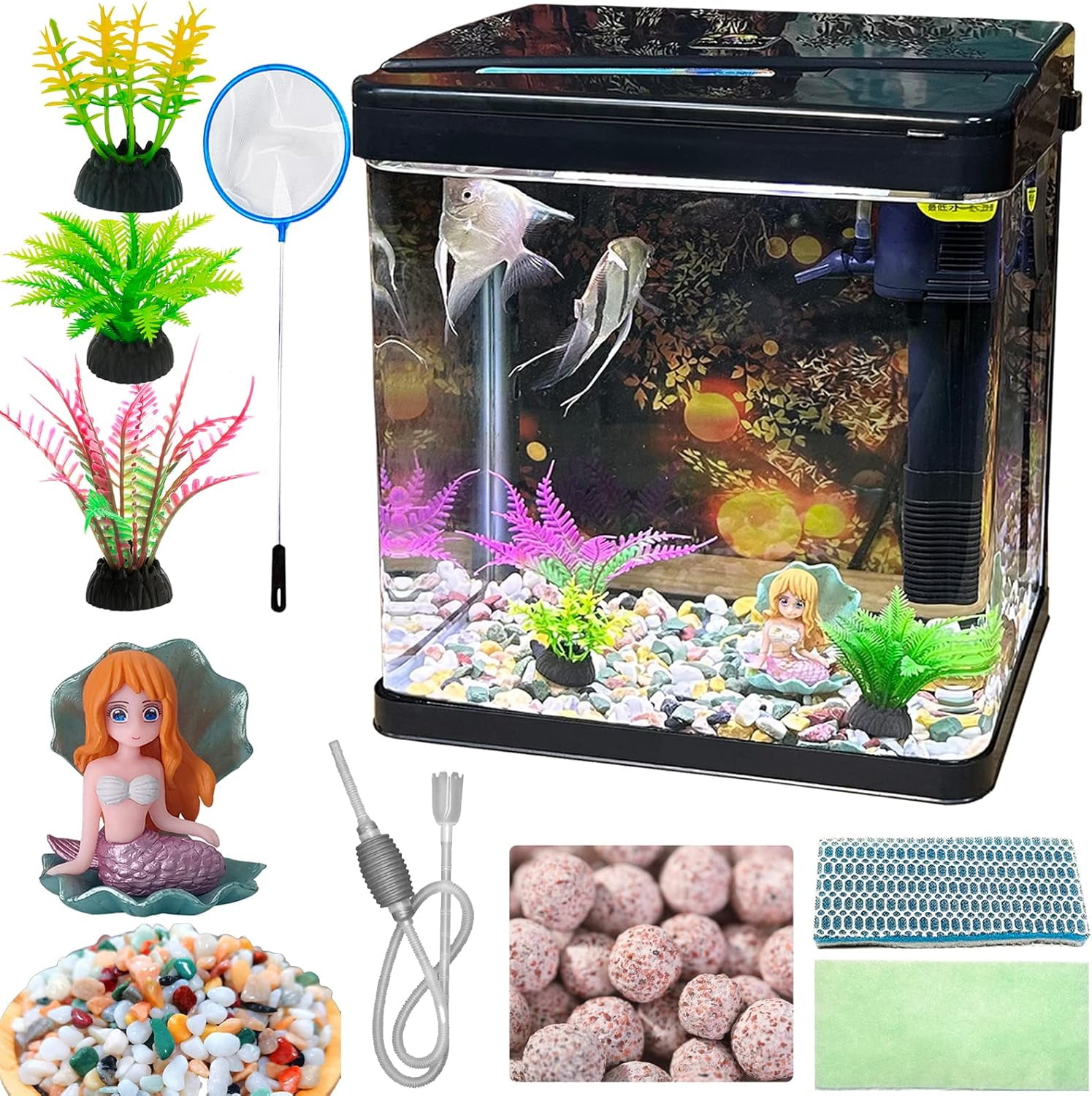 With Filter And Light Small Aquarium Kit, Gallon Betta Fish Tank