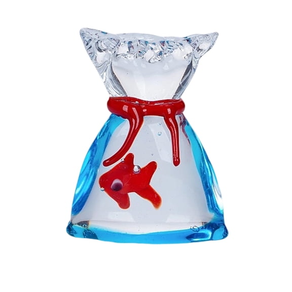 Glass Fish Tanks Figurines Collectibles Figurines Glass Fish Tanks Statue for Home Office Bedroom Aquarium Decorations