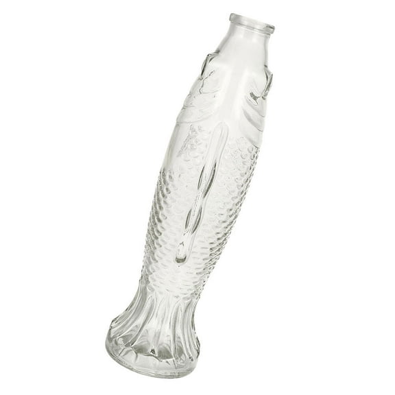 Glass Fish Vase Wine Decanter Shaped Cork Clear Water Bottle Office