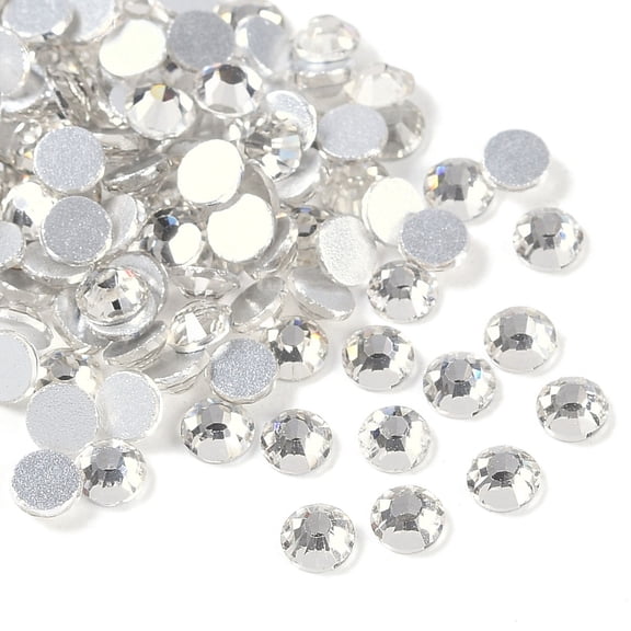 Glass Flat Back Rhinestone Grade A Back Plated Faceted Half Round Crystal 3~3.2mm about 1440pcs/bag