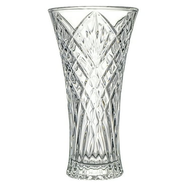 Glass Flower Vase, 12'' Tall Crystal Vase Clear Large Glass Vases Table Decorative Vase for Flowers Perfect Home Decor