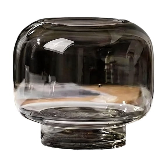 Glass Flower Vase,Modern Round Base Clear Candle Holder,Dual-use Multipurpose Home Desktop Decor Ornament for Living Room,Dining Table Centerpiece Decor,Clear