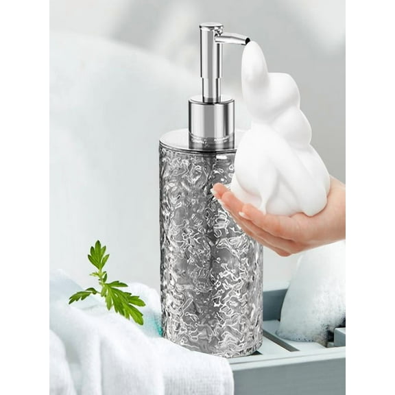 Plastic Foaming Soap Dispenser with Pump, 13.5 OZ Vintage-Inspired Modern Plastic Refillable Bottle for Bathroom Vanity Countertop and Kitchen
