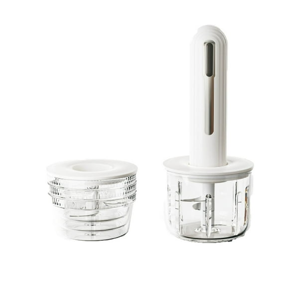 Glass Food Processor Small, USB Charging Wireless Electric Meat Grinder with 4 Blades & 4 Bowls (1 Large Cup+3 Small Cup), Mini Chopper Food Processor for Home Use, Onion, Garlic, Ginger, Baby Food