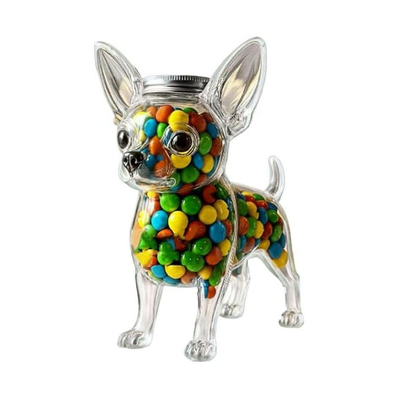 Glass Food Storage Container with Chihuahua Design, Safe and Odorless Material, Tight Lid for Moisture Protection, Large Capacity for Pet Snacks, Adorable Style for Kitchen Use
