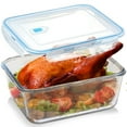 thumbnail image 1 of Glass Food Storage Container (Pack of 1) | 3300 ML / 112 oz /13.46 Cup | LARGE | Locking Lid | BPA Free, Oven Safe, 1 of 9