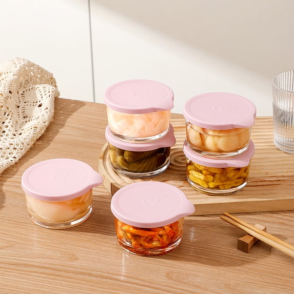 Glass Food Storage Container - Sealed Leakproof Lid, Wave Safe Borosilicate, Multi-use Mini Bowl for Office Lunch, Snacks, & Dips