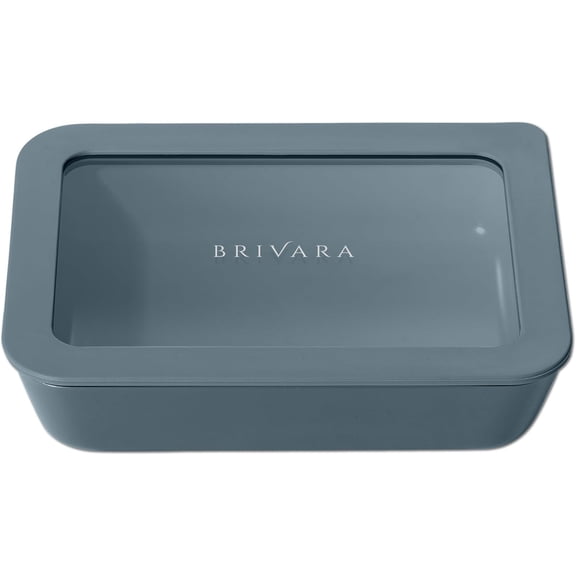 Glass Food Storage Container with Airtight Lid 3-Cup Small Rectangle Microwave-Safe Oven-Safe Ceramic-Coated Zero Plastic