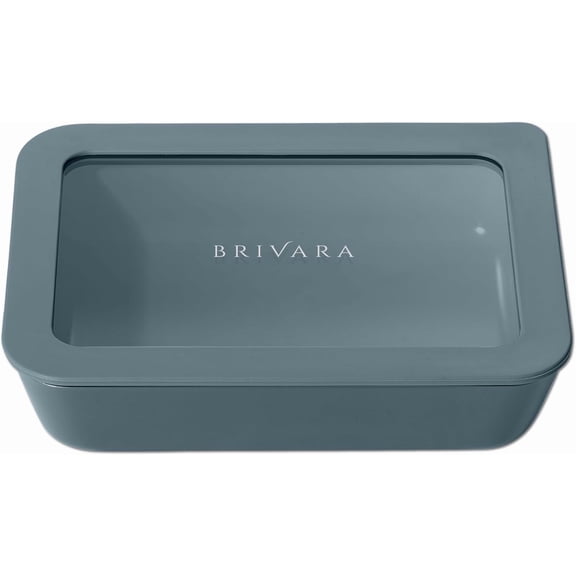 Glass Food Storage Container with Airtight Lid 3-Cup Small Rectangle Microwave-Safe Oven-Safe Ceramic-Coated Zero Plastic