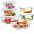 Glass Food Storage Containers with Lids Airtight 6 Pack, Glass Storage