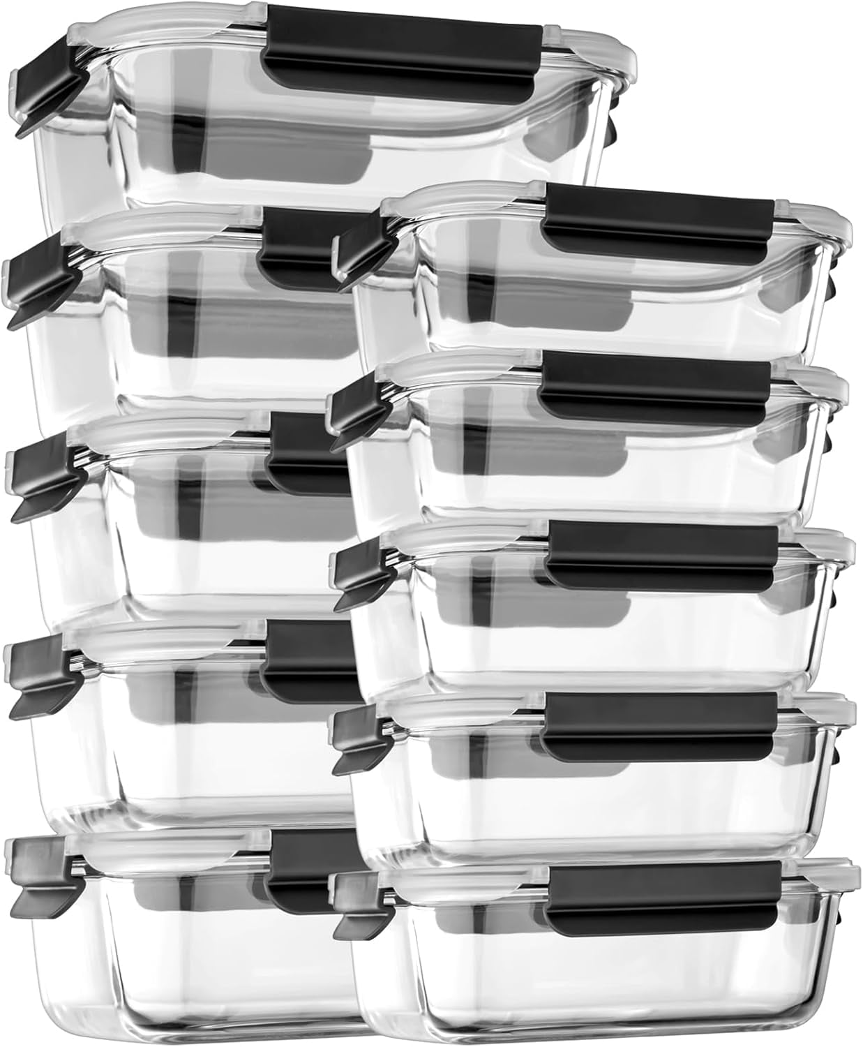 Glass Food Storage Containers with Lids Airtight, Glass Meal Prep ...