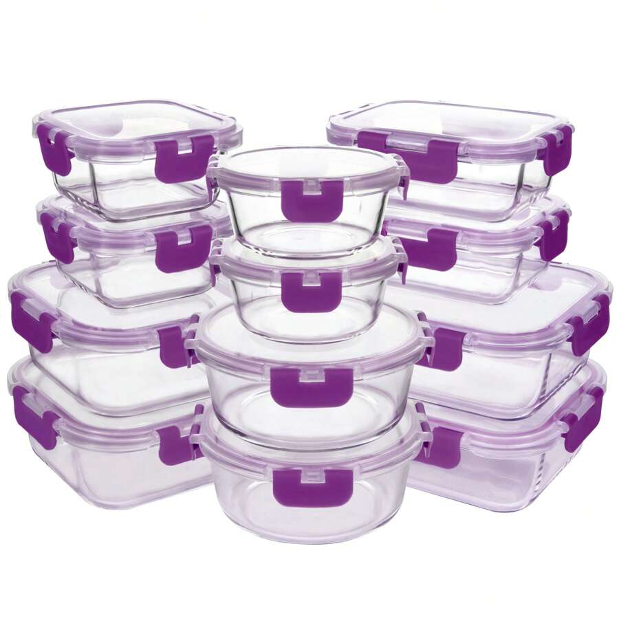42-Piece Glass Food Storage Containers Set With Lids - BPA-Free, Leak Proof Meal Prep