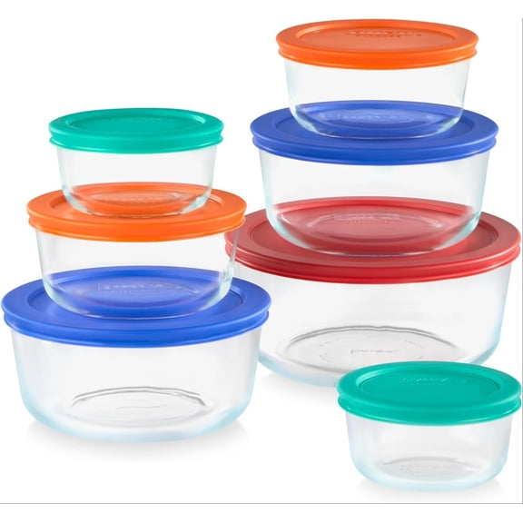 Glass Food Storage Containers Set, 7-Pack Meal Prep with BPA-Free Lids, Dishwasher & Microwave Safe, 1, 2, 4 & 7 Cup Sizes