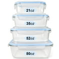 Glass Food Storage Containers Set, Large Size Glass Containers with