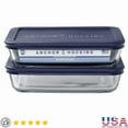 thumbnail image 1 of Glass Food Storage Containers Set W/ Lids Microwave Freezer Dishwasher Safe 2Pcs, 1 of 6