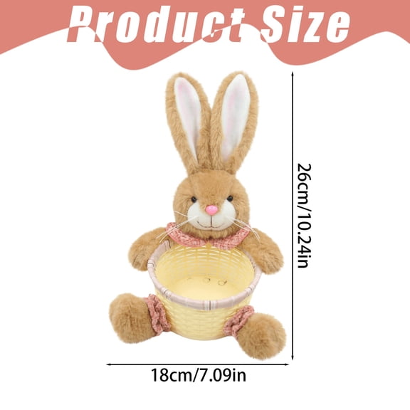 Glass Food Storage Containers Toddler Meal Prep Containers-Plush Rattan Storage Basket Easter Decorative Basket Desktop Snack Key Storage Basket Cute Ornament In Children's Room