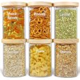 Glass Food Storage Containers with Wood Lids. Glass Food Storage