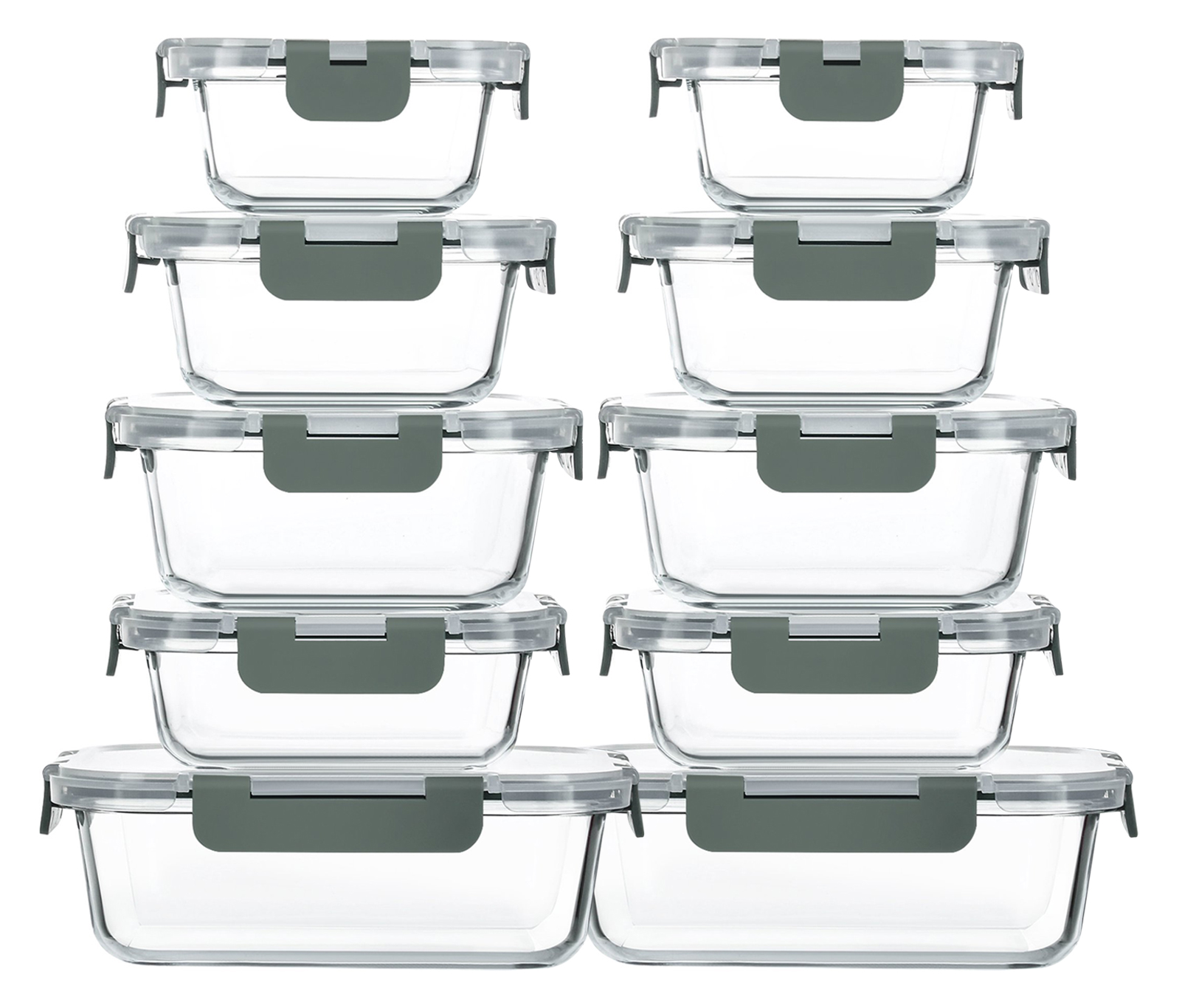 S Salient 18 Piece Glass Food Storage Containers with Lids, Glass Meal