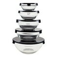 thumbnail image 1 of Glass Food Storage Containers with Snap Lids- 10 Piece Set by Chef Buddy (Black), 1 of 5