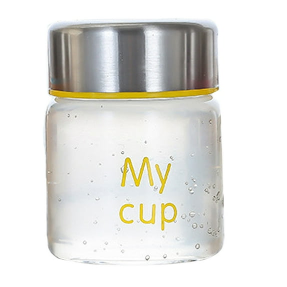 Glass Food Storage Jars, 3.38 Oz Food Containers With Airtight Metal Lids For Puddings, Yogurt, Homemade Jams, Glass Canisters For Kitchen, Pantry Organization And Storage,(Yellow)