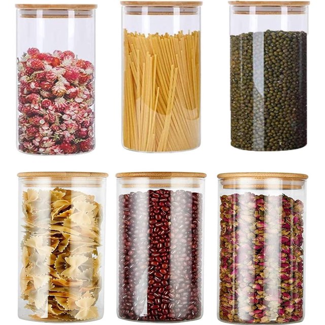 Glass Food Storage Jars Containers, Glass Storage Jar with Airtight