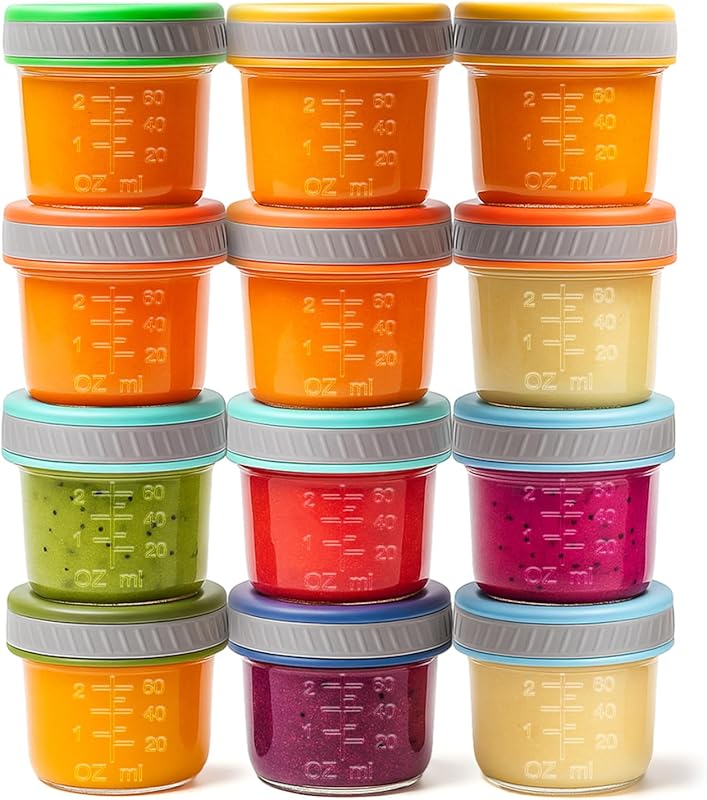 Glass Food Storage Jars with Lids (4 oz, 8-Pack) – Baby Food, Breast ...