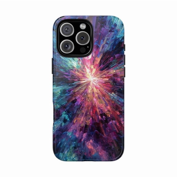Glass Fractal Radiant Burst Pastel Abstract Pattern Case with iPhone 17 to 11 Pro Max