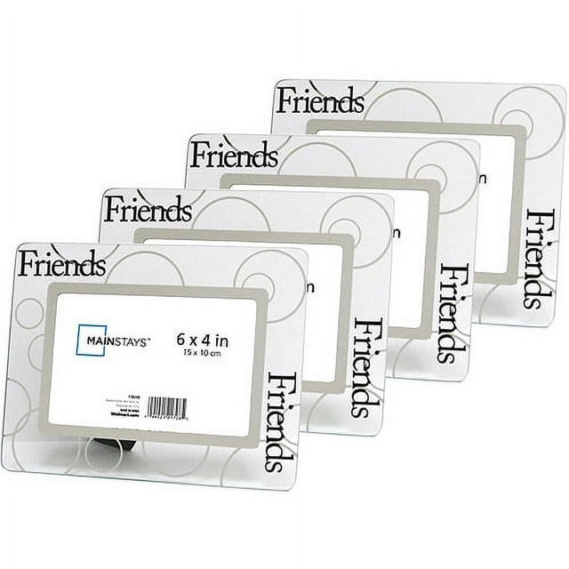 Glass Friends 4'' x 6'' Picture Frames, Set of 4