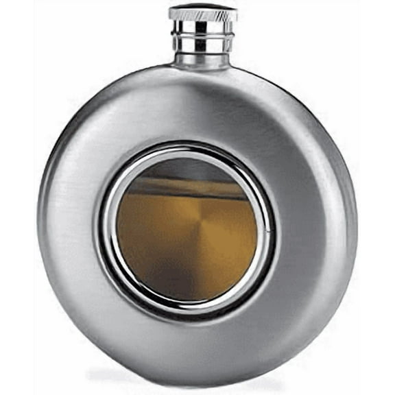 Glass Front Whiskey Flask - Afforable Unique Bridesmaid or Groomsman Wedding Gift