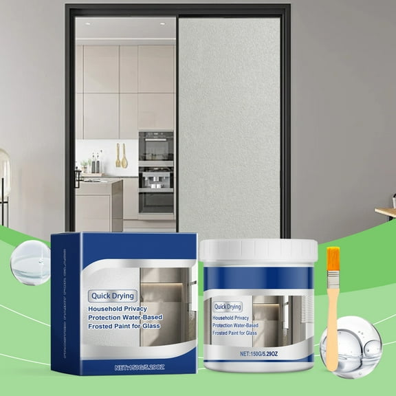 Glass Frosted Paint Water-Based | Waterproof Sunproof Abrasion-Resistant Coating | Enhanced Privacy | Fast Dry | Low Odor | Easy Brush or Roller Application | 1 Bottle | For Doors Windows Mirrors