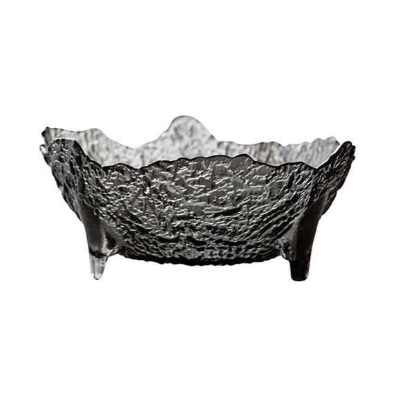 Glass Fruit Bowl with Three Legs, Handmade Hammer Patterned Glass Fruit Bowl, Large Capacity Fruit Bowl for Various Fruits, Vegetables and Nuts
