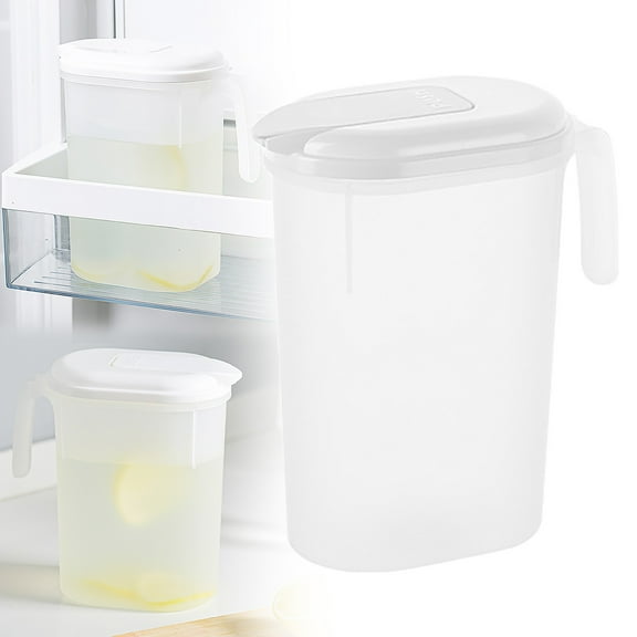 Glass Gallon Pitcher with Lid, 1 Gallon Pitcher, Pitcher with Lid, Pitcher with Lid 1 Gallon, Lidded Cold Water Jug Handled Juice Jug Cold Drink Jug Lemonade Jug 5L White
