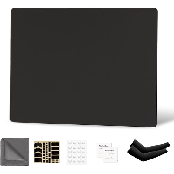 Glass Gaming Mouse Pad, Hard Mousepad for Gaming, 15.7” x 11.8” Ultra-Smooth Micro-Etched Surface Mousepad, Improved Precision & Speed, Anti-Slip Base, Black