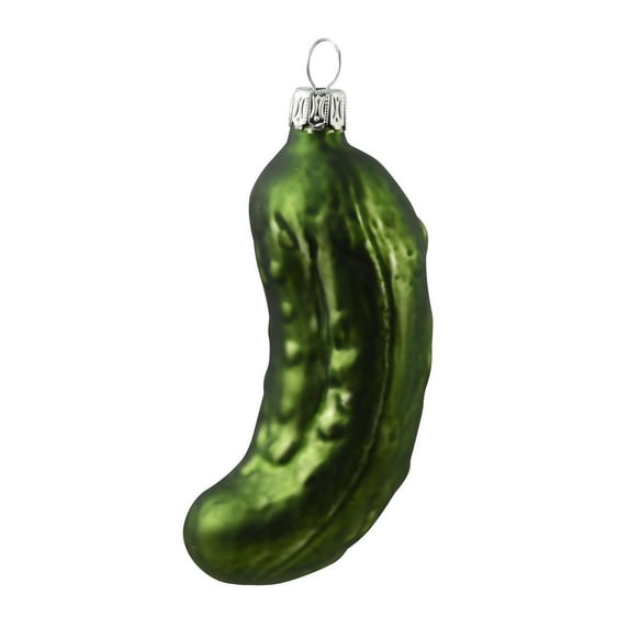Glass German Pickle (dark green matte)