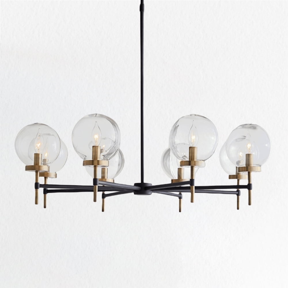 Glass Globe Round Chandelier, Camryn Glass Globe Round Chandelier (48")