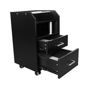 Glass Glow Pedicure Trolley BLACK Cart for Nail Salon Furniture & Equipment