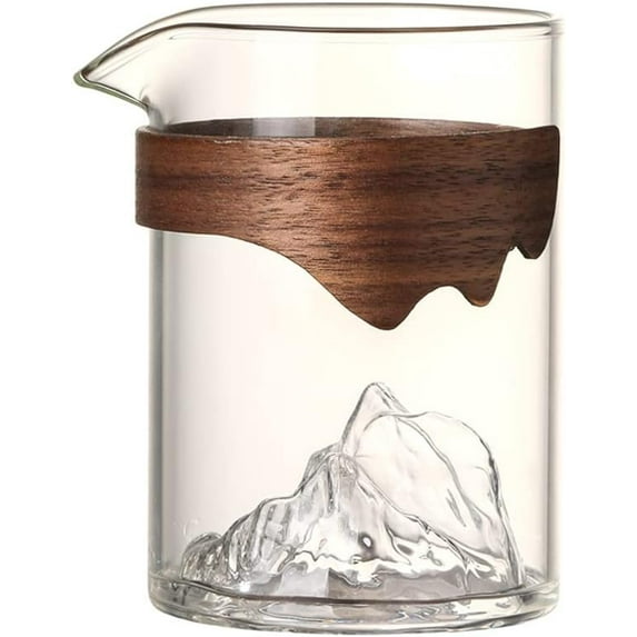 Glass Gong Dao Bei, Chinese Glass Teacup Cha Hai, Kung Fu Tea Fair Cup, Tea Serving Pitcher with Wooden Handle