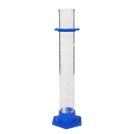 Glass Graduated Cylinder With Plastic Hex Base and Bumper Guard, 100ml by Go Science Crazy