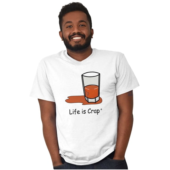 Glass Half Full Empty Optimist Men's Graphic T Shirt Tees Brisco Brands L