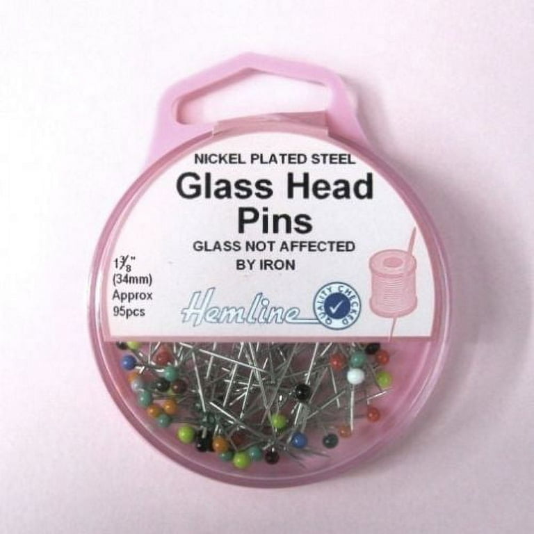 Glass Head Pins, 1 3/8